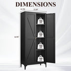 Adjustable 2 Door Kitchen Pantry Cabinet With Striped Design