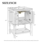 Modern Bathroom Vanity With Sink, Rectangular Cabinet With Open Shelf And Closed Storage