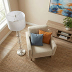 Nimbus - Floor Lamp With 3 Way Rotary Switch Clear Body Base - Silver Gray / White