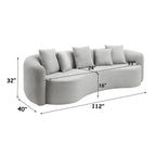 Barasa - Oversize Sofa With 5 Pillows - Gray