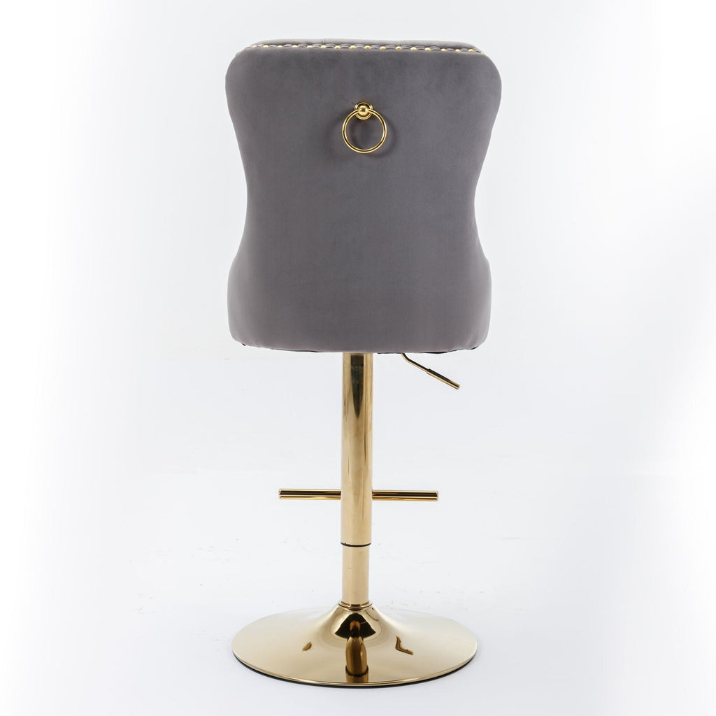 Thick Swivel Barstools Adjusatble Seat Height From 25-33", Modern Upholstered Bar Stools With Backs Comfortable Tufted For Home Pub And Kitchen Island (Set of 2)
