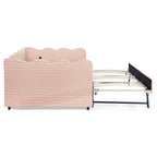 Gingham Daybed With USB Charging Port, Wave-Shaped Design