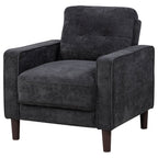 Bowen II Fabric Upholstered Track Arm Chair Steel Grey