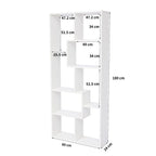 Asymmetrical Display Shelf & Bookcase, 5 Tier