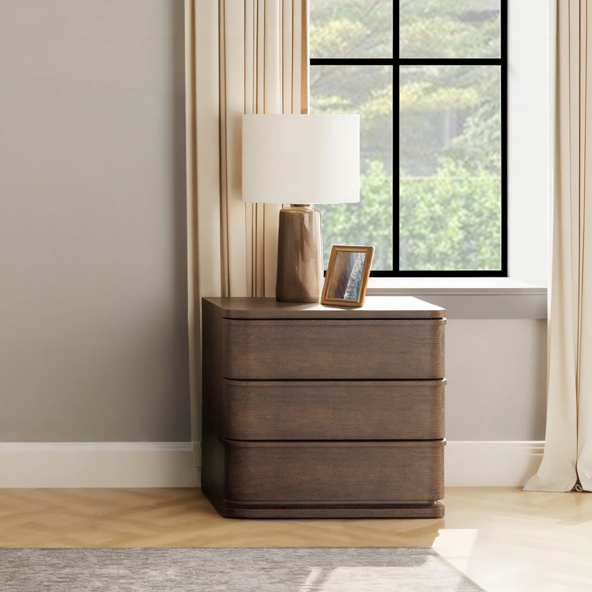 Zoey - Nightstand - Brown Oak