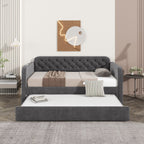 Upholstered Daybed With Trundle And USB Charging Design