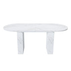Oval Dining Table With Wood Strip Base