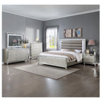 Modern Panel Bed Wit Tufted Design And Integrated LED Lighting