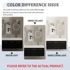 Modern Wall Mounted Bathroom Vanity With Resin Sink And Storage Rack