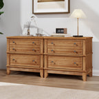 Hazel - 3 Drawer Side Table For Living Room, Hallway, Entryway (Set of 2) - Natural