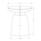 Drum Accent Side Table, Hammered Texture