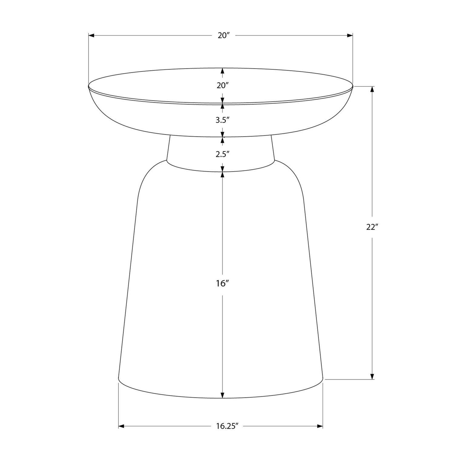 Drum Accent Side Table, Hammered Texture