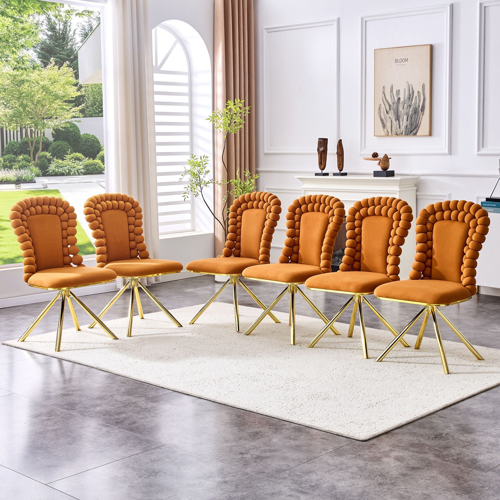 Puffy Bubble, Ball Chain Chair For Dining Room & Kitchen (Set of 2)