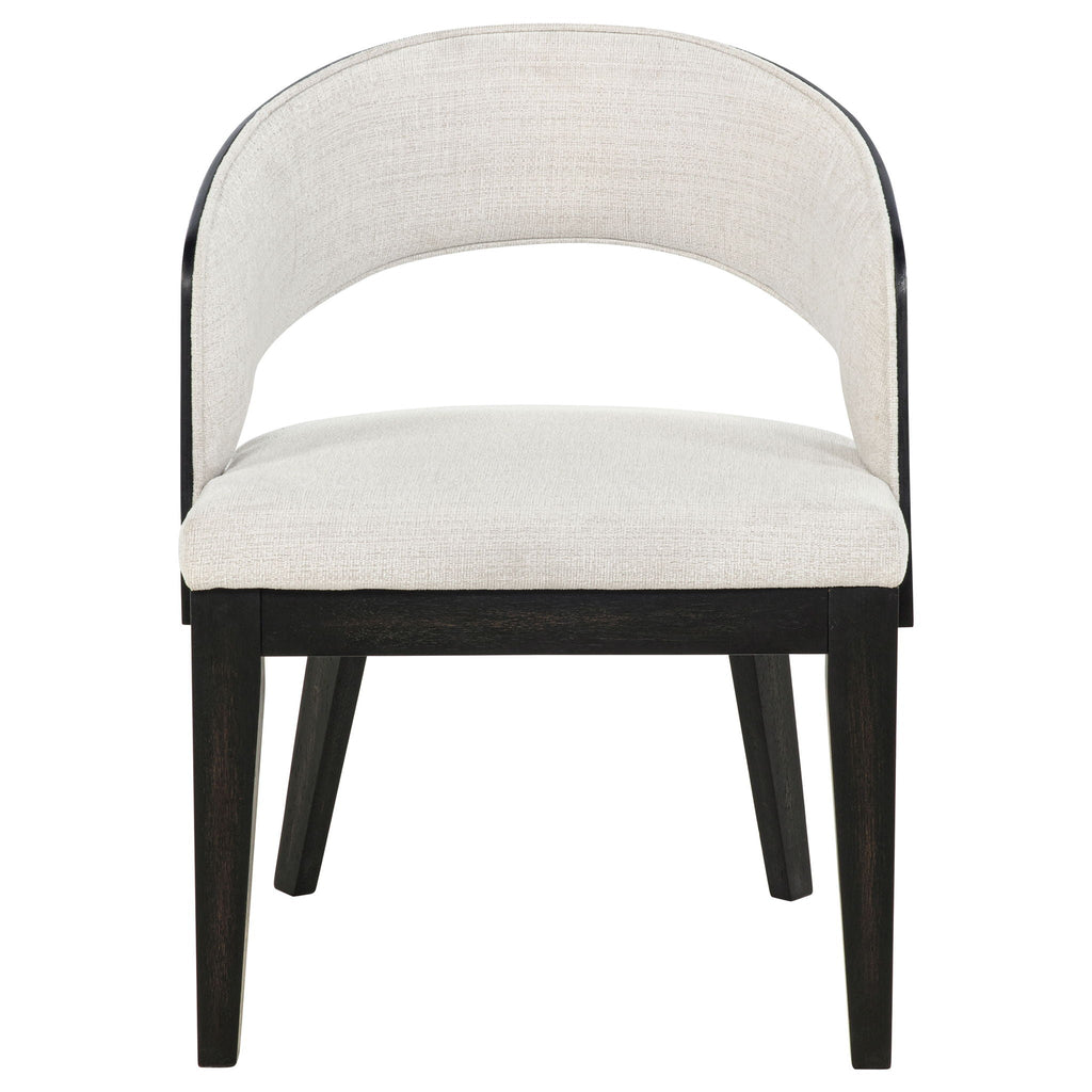Leandro Upholstered Dining Arm Chair Cream (Set of 2)
