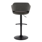 Margarite - Contemporary Adjustable Barstool With Swivel With Rounded T Footrest (Set of 2)