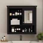 Wall-Mounted Bathroom Cabinet With Mirror And Adjustable Shelves