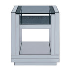 Nysa - 24" End Table - Mirrored & Faux Crystals