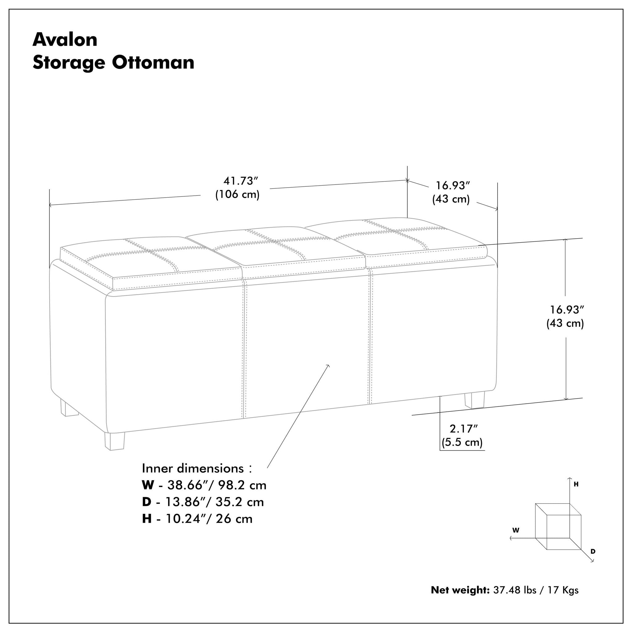 Avalon - Upholstered Storage Ottoman