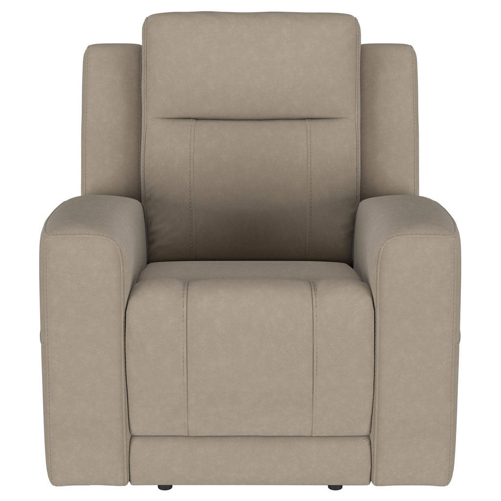 Slater - Upholstered Recliner Chair With Manual Recline - Taupe