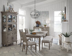 Lancaster - Bench With Upholstered Seat - Dovetail Gray