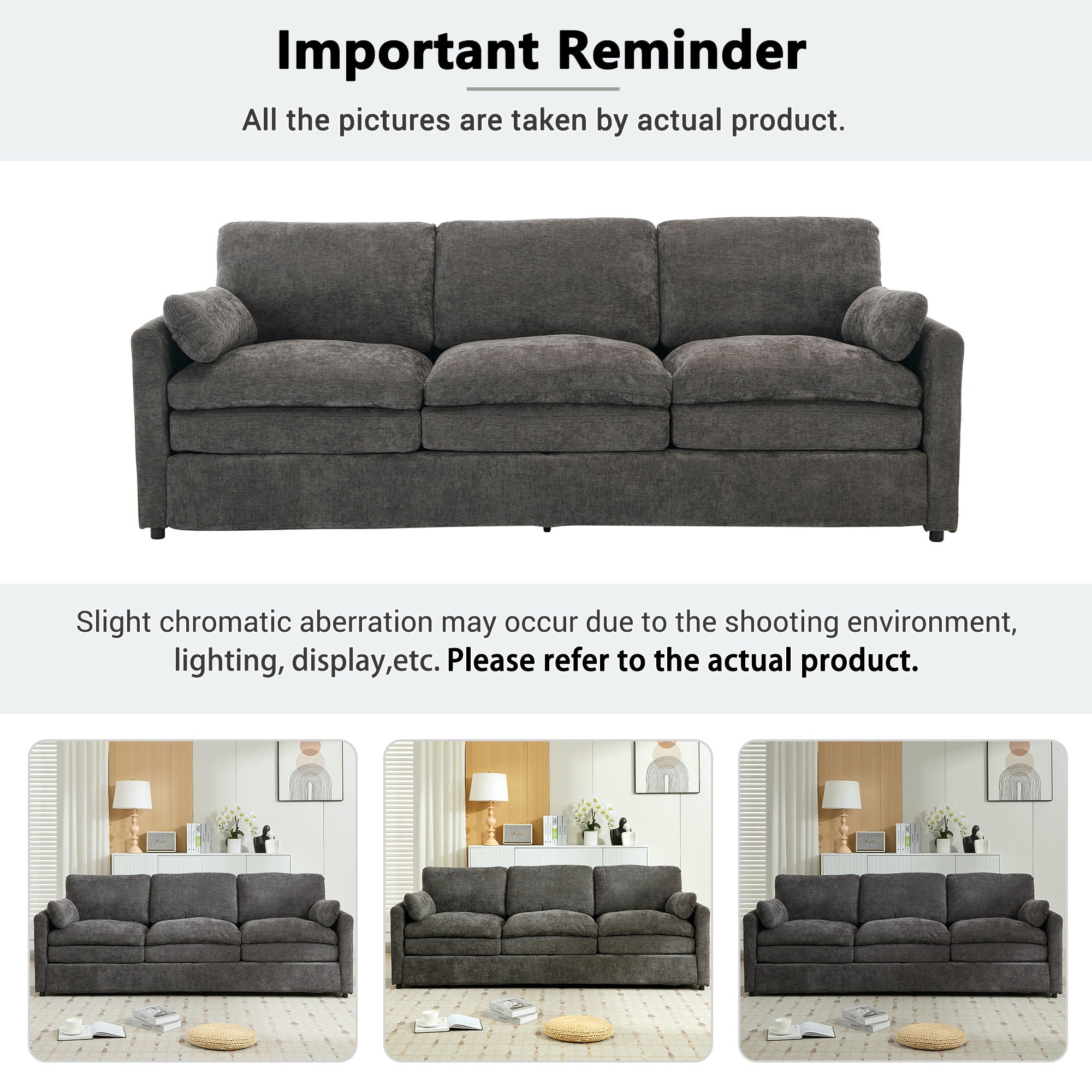 Cozy Upholstered 3 Seater Sofa Cushion For Living Room