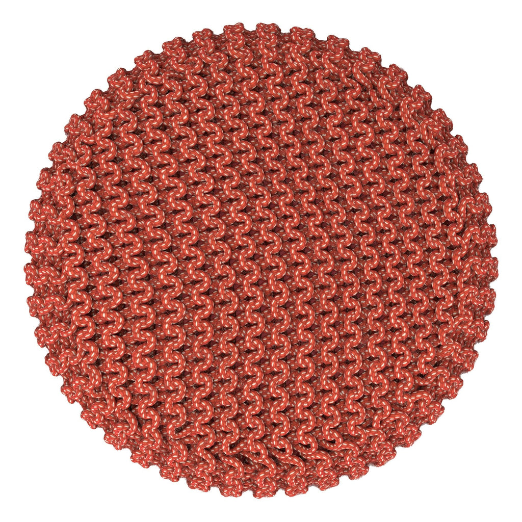 Wynne - Round Knitted Outdoor / Indoor Pouf - Orange