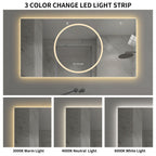 LED Vanity Mirror With Anti Fog & Dimmable Lights, Wall-Mounted - Antique Silver