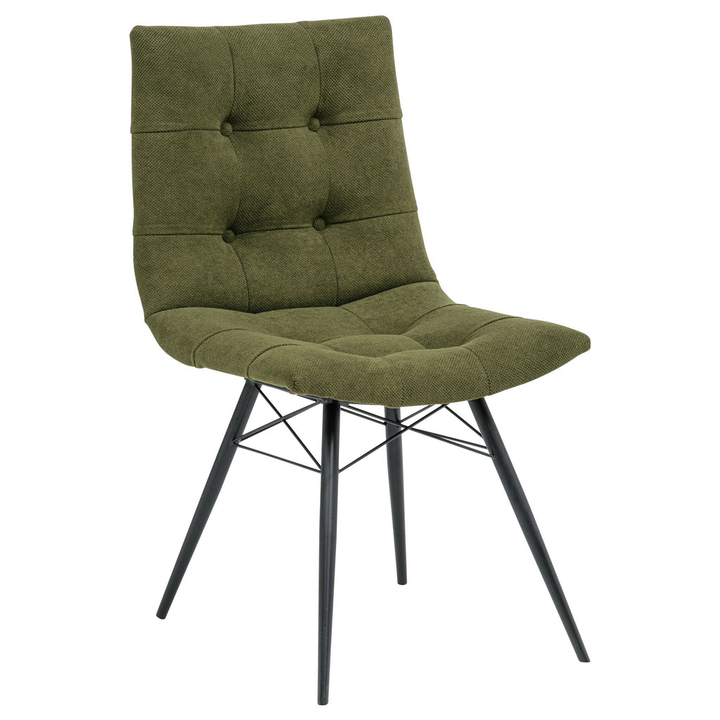 Aiken Fabric Upholstered Dining Side Chair Saddle Forest Green (Set of 4)