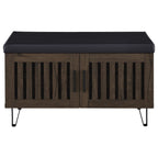 Brixton 2-door Padded Entryway Shoe Storage Bench Smoked Oak