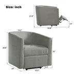 Power Lift Recliner Barrel Shape Reclining Chair With Footrest And Side Pocket