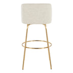 Toriano - Contemporary Fixed Height Barstool With Swivel And Round Footrest (Set of 2)