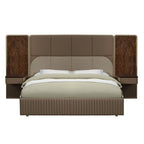 Marcelino - Nightstand With Wall Pier (King) - Cherry Oak