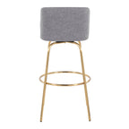 Toriano - Contemporary Fixed Height Barstool With Swivel And Round Footrest (Set of 2)