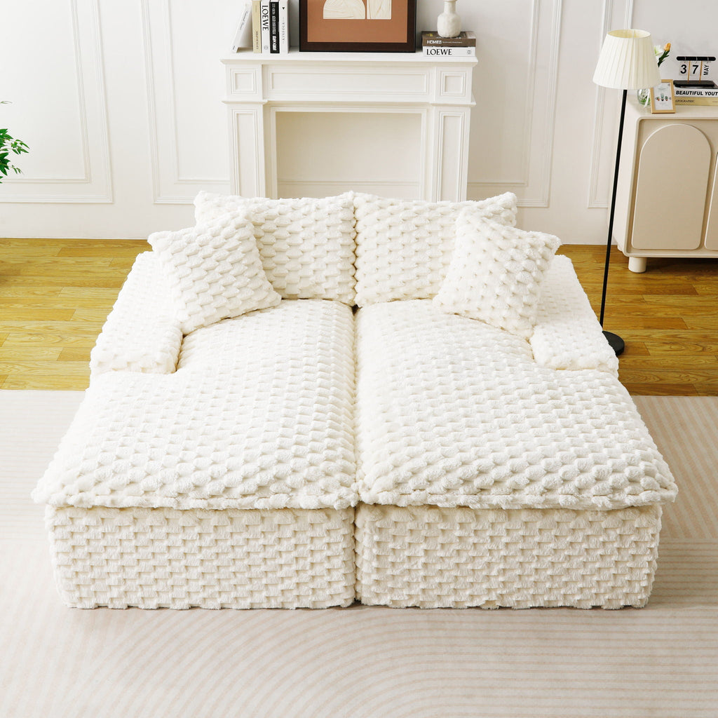 Double Chaise Lounge With Full Compressed Sponge