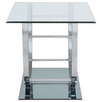 Danville 2-piece Glass Top Coffee and End Table Set Chrome