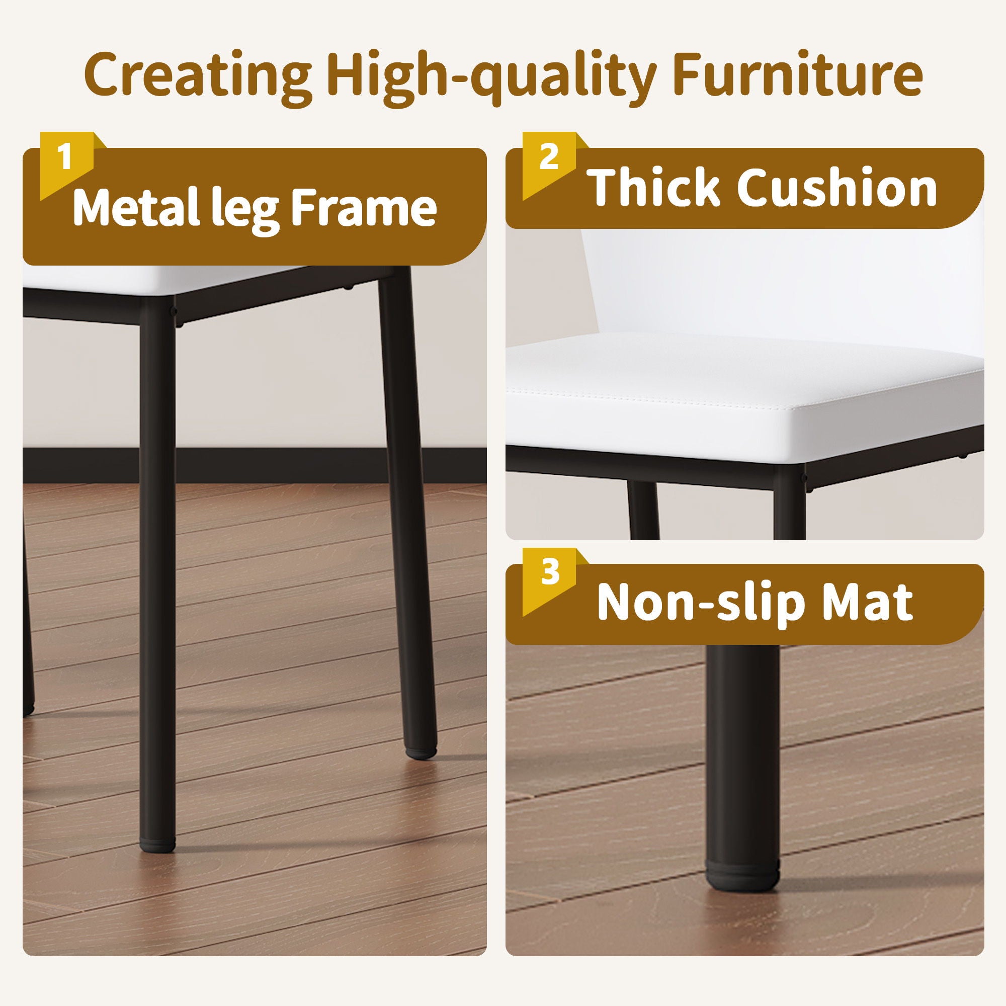 Ergonomic Simple Chair With Metal Leg