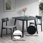 Real - Side Chair (Set of 2) - Gray Linen & Black