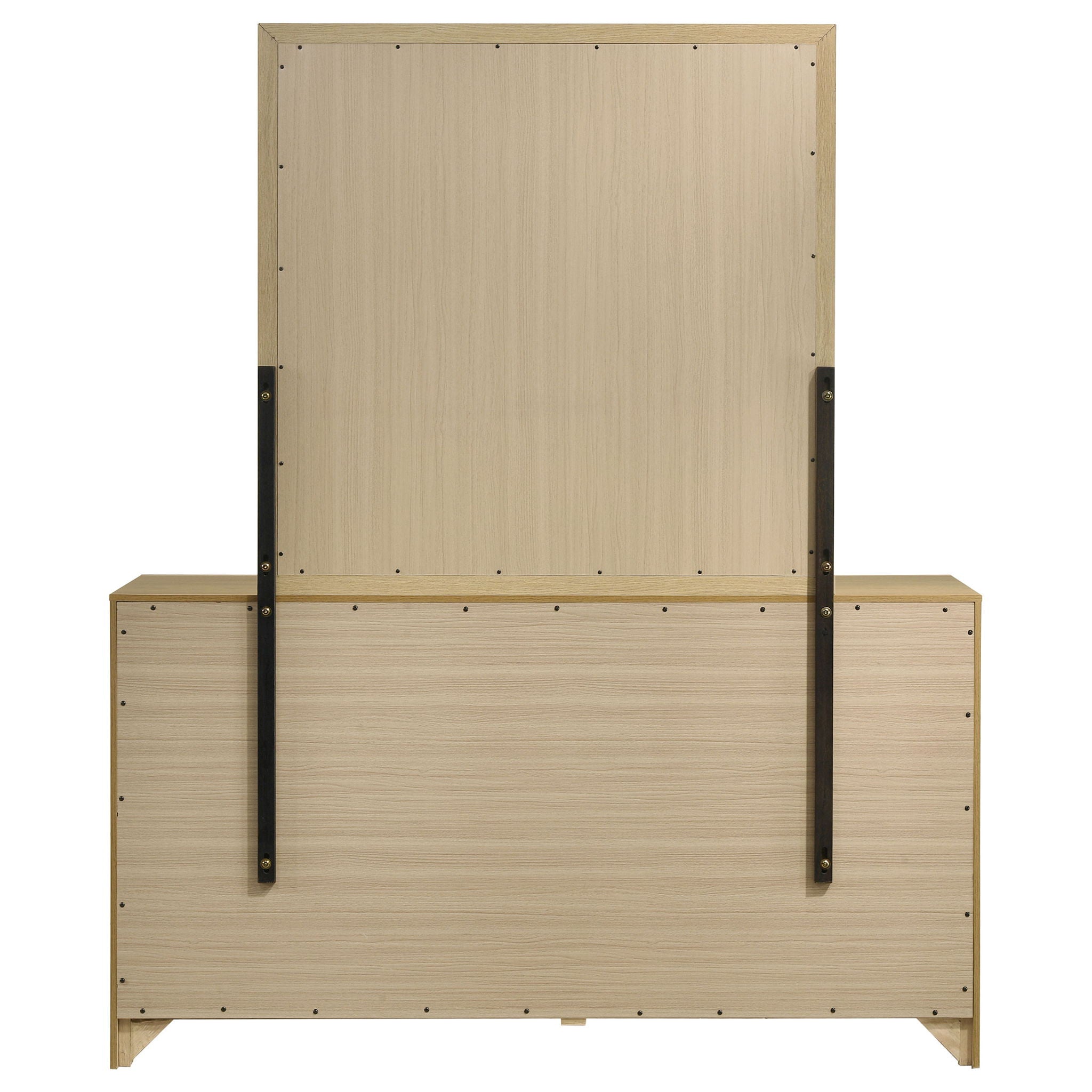 Hendricks 6-drawer Bedroom Dresser and Mirror Light Oak
