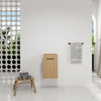 Floating Bathroom Vanity Single Door Base Cabinet, Wall Mounted Storage - Light Oak