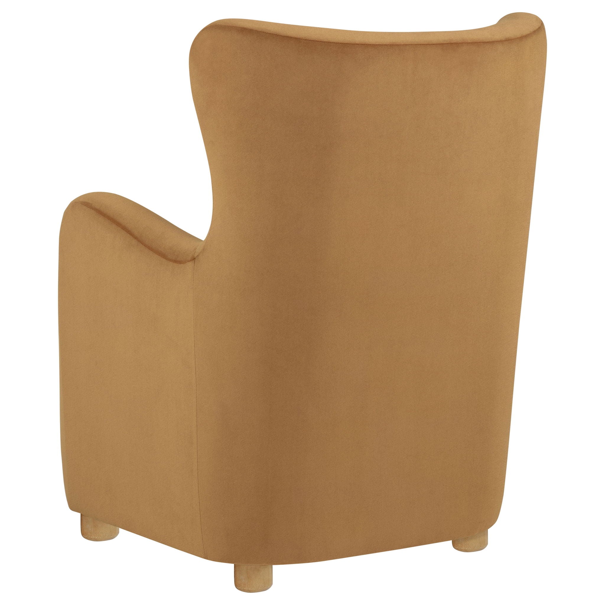 Thornton Velvet Upholstered Wingback Lounge Accent Chair Cognac