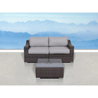 Outdoor Wicker Conversation Set With Cushions, All Weather