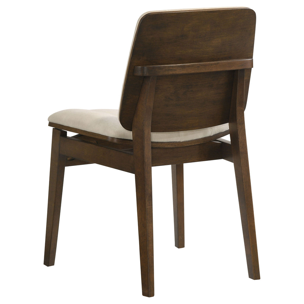 Redbridge Velvet Upholstered Side Chair Cream and Walnut (Set of 2)