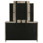 Lorient 8-drawer LED Dresser with Mirror Ivory and Camel
