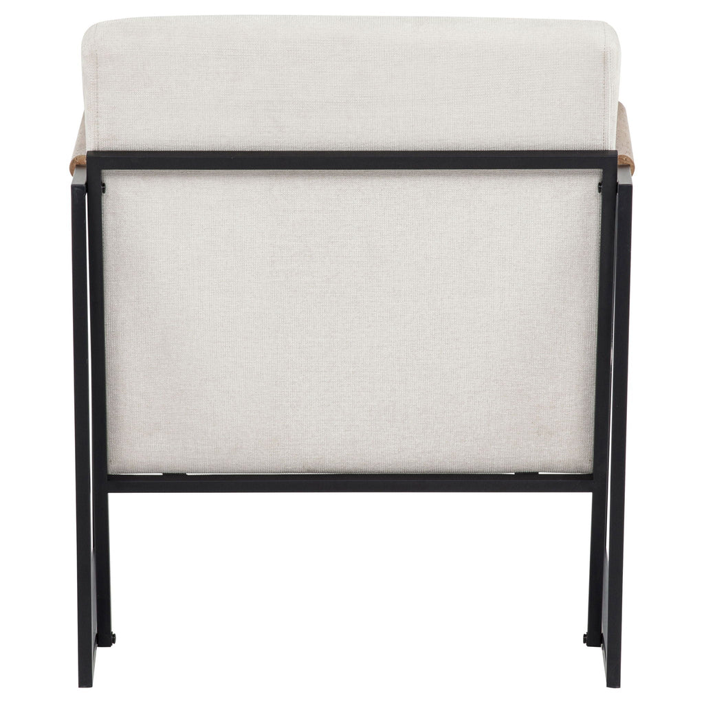 Monsen Fabric Upholstered Metal Frame Accent Chair Ivory