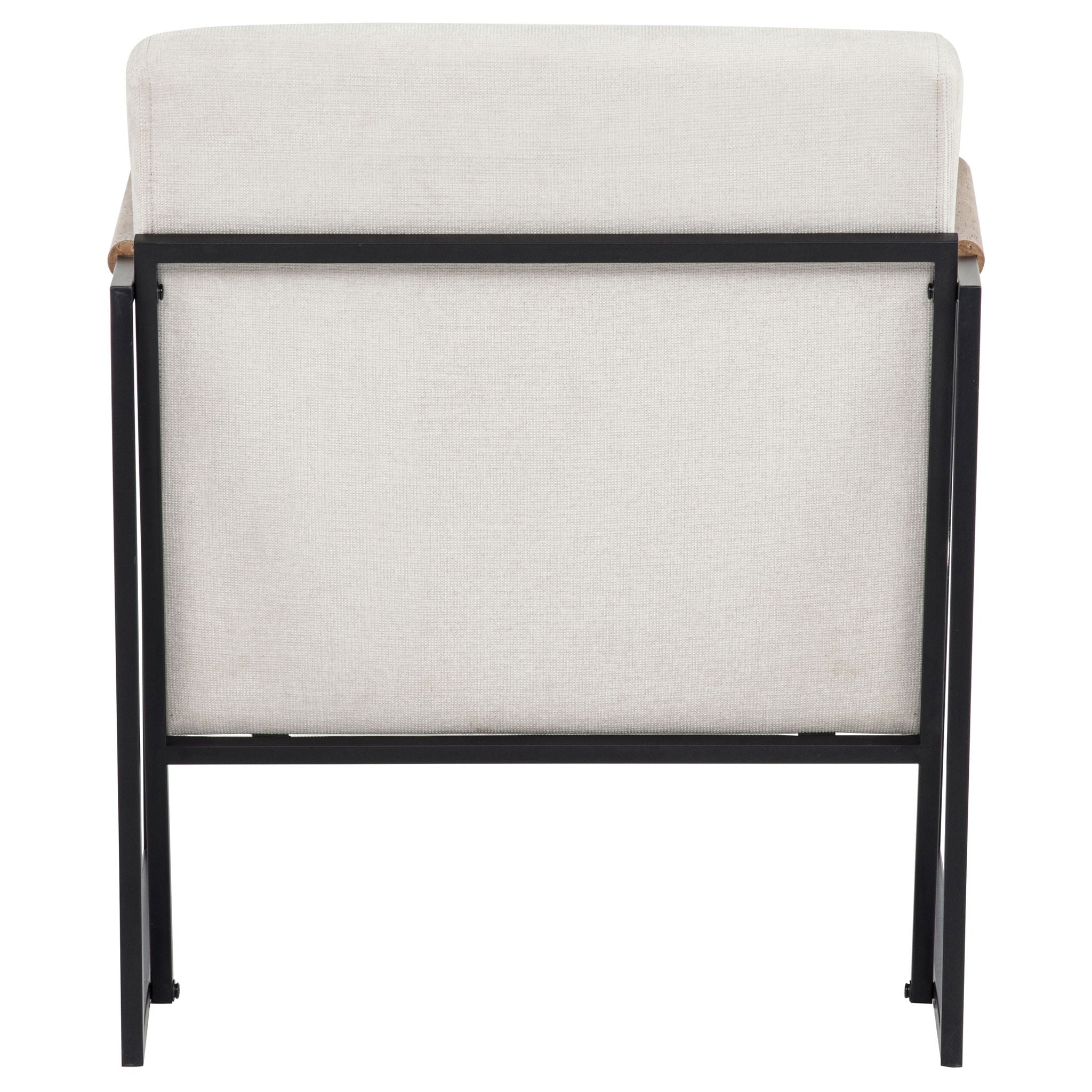 Monsen Fabric Upholstered Metal Frame Accent Chair Ivory