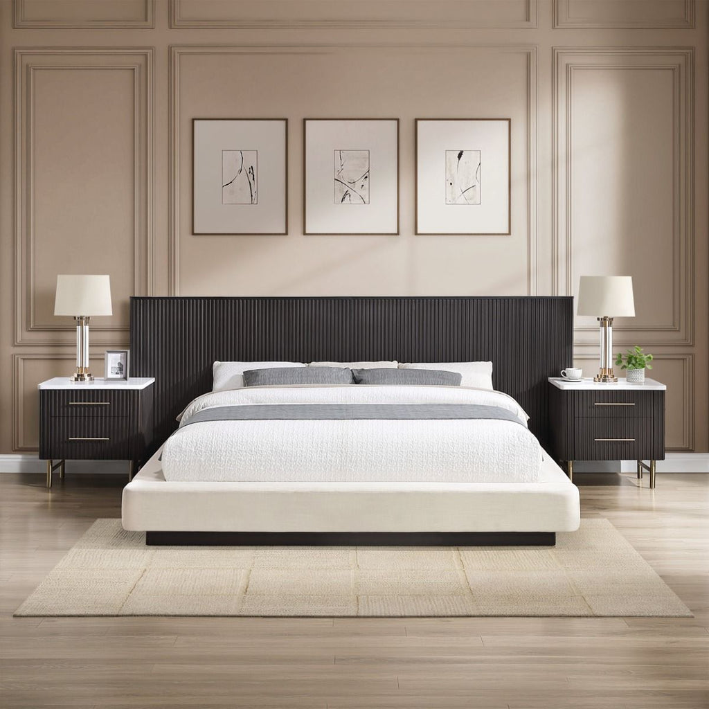 Clayten - Queen Bed - Beige / Espresso