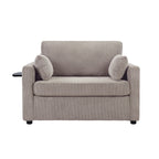 Sleeper Sofa With Foldable Mattress, USB Ports, Side Table & Storage Pocket
