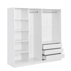 Doorless Storage Wardrobe For Dedroom With Shelves And 3 Drawers