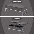 Iban - Coffee Table With Lift Top - Gray Oak & Chrome