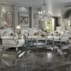 Dresden - Chair With 2 Pillows - Synthetic Leather & Bone White